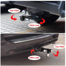AC-DK Tow Hitch Set- 2" Trailer Hitch Receiver with Tow Hook and 1-7/8'' Hitch Ball 2'' Hitch Ball 2-5/16'' Hitch Ball 5/8'' Hitch Lock Pin with 3 Keys for Hithc Towing !