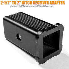 SnowyFox Heavy Duty Hitch Receiver Reducer 2-1/2 (Class V) to 2 inches (Class III and IV) Hitch Adapter Convertor Towing Mount Sleeve Extender for Bike Rack Cargo Carrier