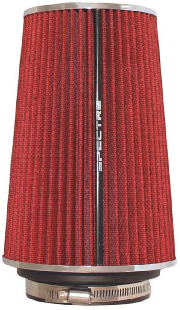 Spectre Performance SPE-9732 Universal Clamp-On Air Filter: Round Tapered; 3 in/3.5 in/4 in (102 mm/89 mm/76 mm) Flange ID; 8.75 in (222 mm) Height; 6 in (152 mm) Base; 4.75 in (121 mm) Top