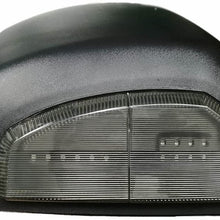 VIOJI 1 Pair Power Heated Manual Telescoping Side Smoke LED Signal Light Black Housing Towing Mirrors Compatible with 07-18 Toyota Tundra