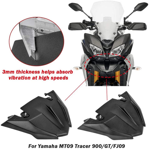 Motorcycle Front Wheel Hugger Fender Beak Nose Cone Extension Cover Extender Cowl for Yamaha MT 09 MT09 MT-09 Tracer 900 GT FJ09 FJ-09 2018 2019 2020 18-20 (Black)