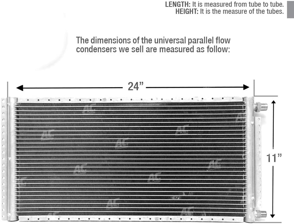 CLIMAPARTS CNFP1124 AC A/C Universal Condenser Parallel Flow 11 x 24 O-ring #6 And #8