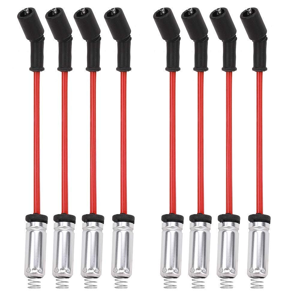 High Performance Spark Plug Ignition Wire - Compatible with Cadillac Chevrolet GMC Isuzu Pontiac saab Buick Hummer - 22716 - Metal Sleeves Silicone Jacket Silicone Boot Ends