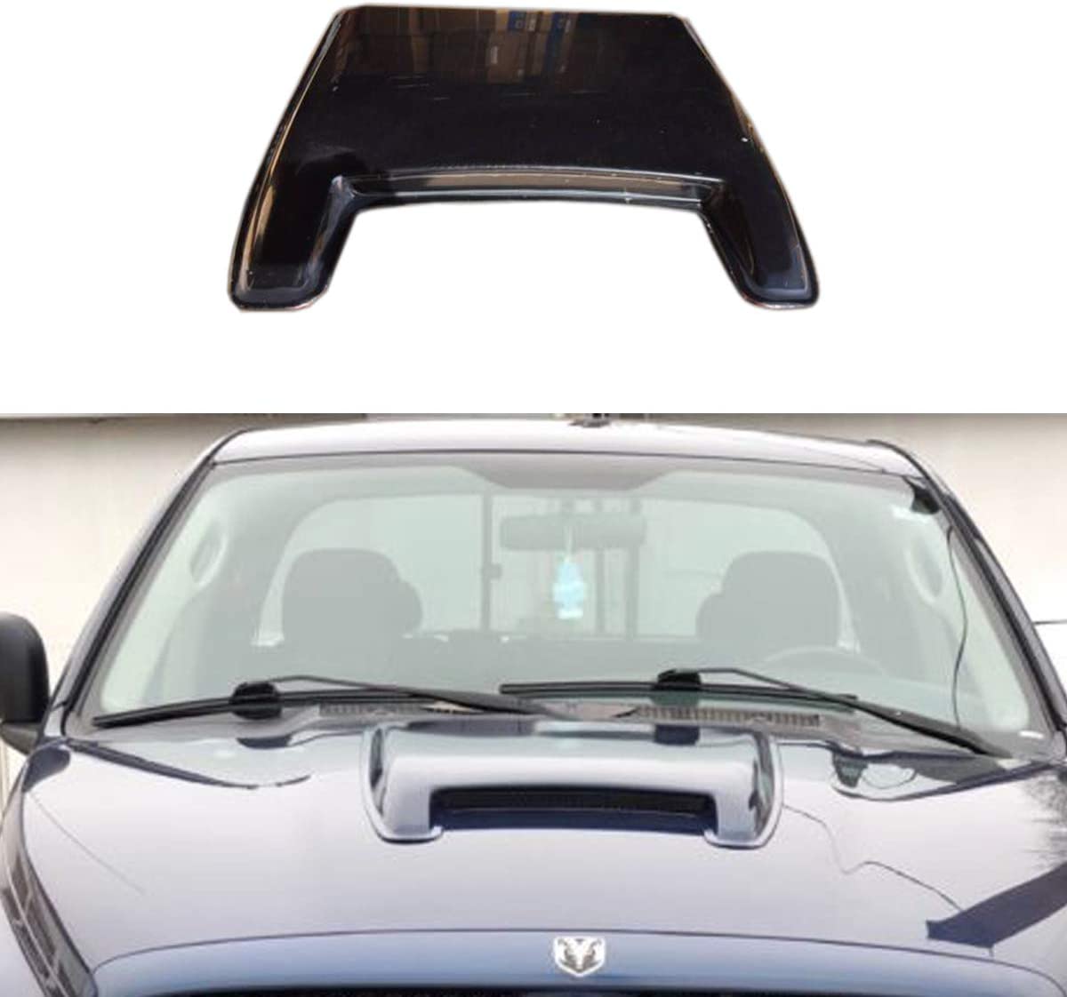 Gevog 1-Piece Ram Style Black Universal ABS Paintable Hood Scoop for Pickup SUV