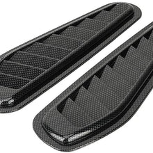 Enrilior Universal Hood Scoops for Cars,2pcs Carbon Fiber Style Car Air Flow Intake Decorative