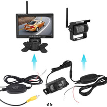 IR LED Wireless Car Reverse Backup Camera Night Vision Wireless RCA Video Transmitter & Receiver IP67 Waterproof 7pcs
