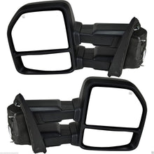 VIOJI 1 Pair Power Heated Manual Telescoping and Folding Side Turn Signal Light Black Housing Spotter Glasses Towing Mirrors Compatible with 15-18 Ford F-150 8 Jacks