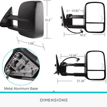 YITAMOTOR Compatible with Chevy Towing Mirrors, Chevrolet Silverado Side Mirror, GMC Sierra Tow Mirrors, pair 2003-2007 Power Heated with Arrow Signal Light