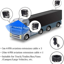 9" AHD Truck Parking Backup System & Built-in DVR Surveillance IPS Screen 4 Cameras 4-Channel Separate 720P HD Recording for Truck Bus Trailer Motorhome 12V-24V No-Light Night Vision 4-PIN Shockproof