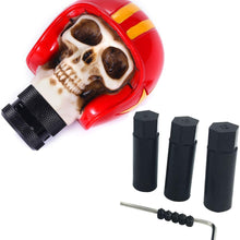 Bashineng Automatic Car Stick Shift Handle, Skull Soldier Style Gear Shifter Knob Fit Most Manual Transmissions (Red)