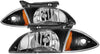 Chevy Cavalier 2000-02 Corner Lamp & Headlights 4Pcs Set With Black Housing