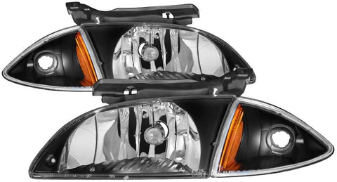 Chevy Cavalier 2000-02 Corner Lamp & Headlights 4Pcs Set With Black Housing