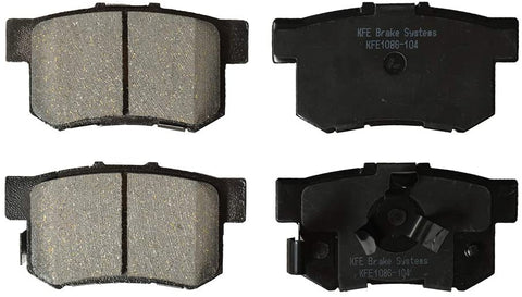 KFE KFE1086-104 Ultra Quiet Advanced Premium Ceramic Brake Pad Rear Set Compatible with: 2005-2016 Honda CR-V CRV, Accord Crosstour; Acura RDX
