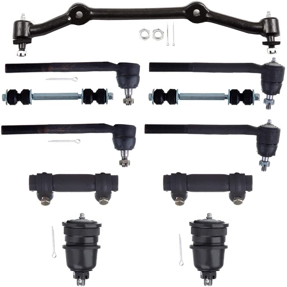OCPTY-New 11-Pcs fit for Chevy Blazer S10 Pickup for GMC Jimmy S-15 Sonoma for Isuzu Hombre 2WD for Oldsmobile -2 Sway Bar 4 Outer Inner Tie Rod 2 Adjusting Sleeve 2 Lower Ball Joint 1 Center Link Rwd