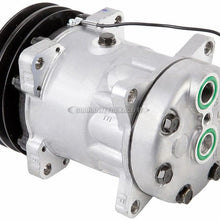 AC Compressor & 140mm 2 Groove A/C Clutch Replaces Sanden SD7H15HD 7952 8088 5308 8056 9571 w/ 12v Clutch - BuyAutoParts 60-02442NA NEW