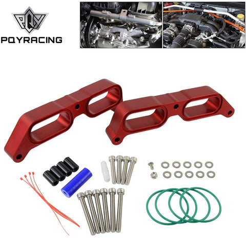 PQY Billet Power Block Intake Manifold Spacer Compatible with 13+ Subaru BRZ 13-16 Scion FR-S 17+ Toyota 86 FA20 Engine 19hp / 15tq Red
