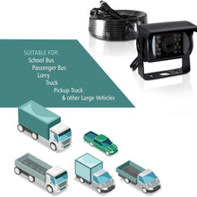 Pyle PLCMTR5 Weatherproof Rearview Backup Camera for Bus, Truck, Trailer and Van (Night Vision Cam, Dual DC 12-24V), Silver/Black