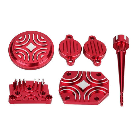 Dress Up Kits, Aluminum Engine Dress Up Cover Kit Parts Fit for Lifan 110cc 125cc Pit Dirt Bike Red