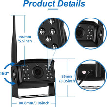 Wireless Backup Camera Add-on for AHD Wireless DVR System, 12v-24v Waterproof Night Vision Extra Reversing Camera for Digital Wireless Backup System, Transmission Distance up to 500M for Truck Bus