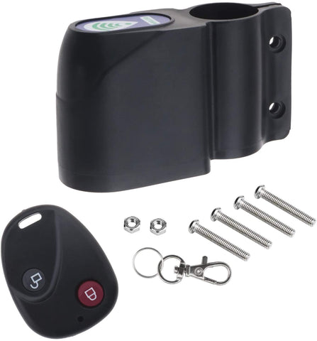 Bicycle Remote Control Anti-Theft Alarm Lock Black Wireless Alarm Siren Shock Vibration Sensor Cycling Lock with Screw Accessories
