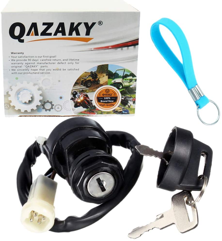 QAZAKY Ignition Key Switch Replacement for Yamaha YFM80 YFM100 YFA125 YFM225 YFM250 YFM350 YFZ350 Badger Champ Breeze Moto-4 Banshee Big Bear Warrior 80 100 125 350 YFM350FW YFM350ER YFM350X