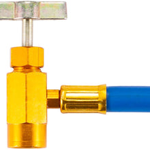 Belleone R134a Charging Hose to Fridge - Can Tap with Gauge Recharging Hose Kit Connect Can of R134a, R-12/R-22 Refrigerant Port for Home Use Refrigerator A/C System