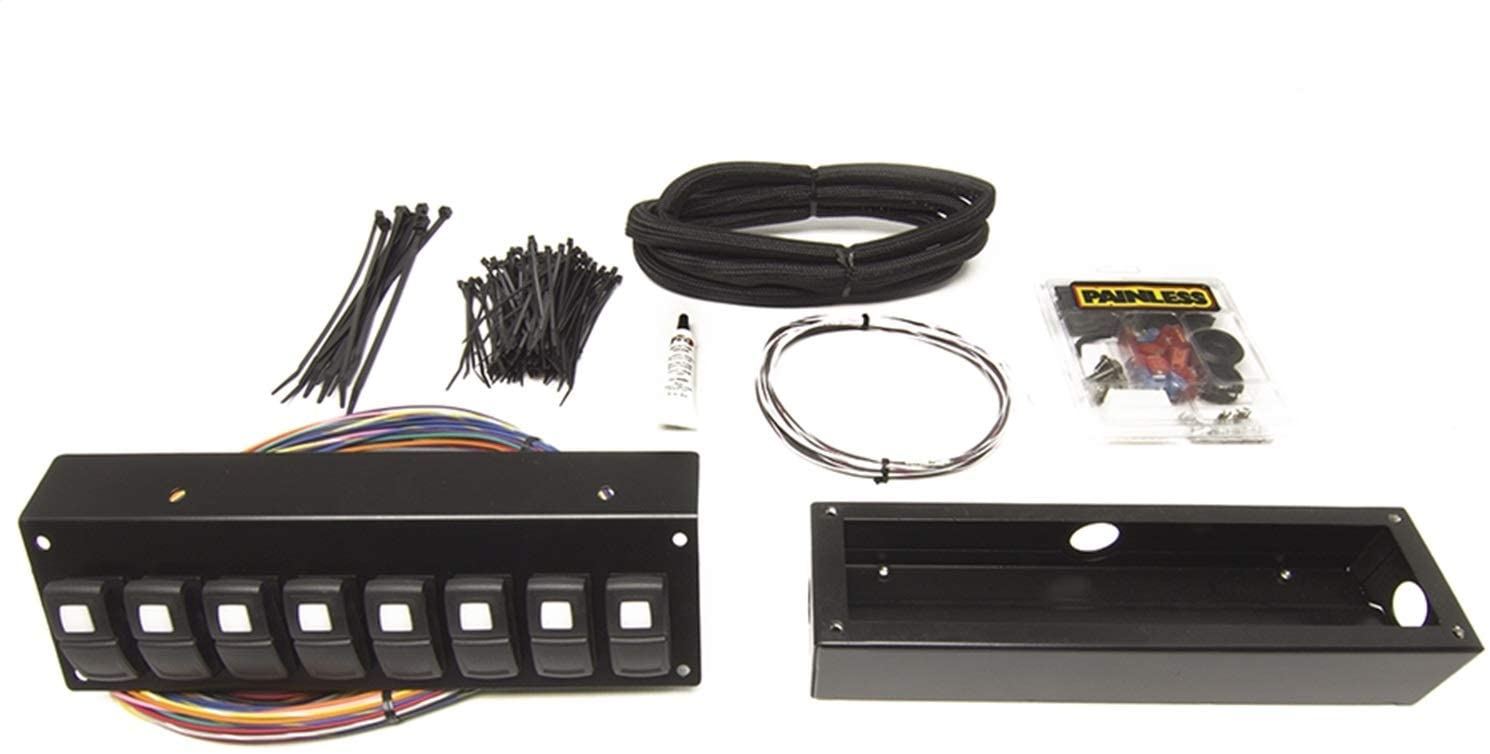 Painless Performance 58103 Track Rocker 8-Switch Customizable Panel, Flanged or Underdash Mount
