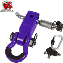 AMBULL Shackle Hitch Receiver 2 Inch, with 3/4 Inch D-Ring Shackle, Locking Pin, 2 Insurance Pins, Heavy Duty Solid Recovery Kit, Red