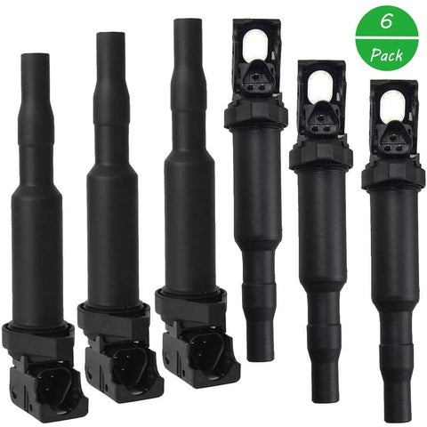 TOPEMAI 0221504470 Ignition Coil for BMW X3 X5 M5 M6 Z4 325i 325Ci 328i 330Ci 335i 525i 525xi N54 528i 530i 535i 545i 745Li Series replace 12137594937 00044 (6 Pack)