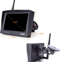 Digital Wireless Backup Camera Kit, 4.3’’ LCD Monitor + IP69 Waterproof Rear View License Plate Reverse Back Up Camera with Super Night Vision for RV, Cars, Trucks, Vans, Trailers
