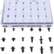 LUJUNTEC 180Pcs Bumper Retainer Clips Auto Fasteners Rivet Clips Body Fastener Clips with Plastic Box