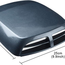 ZYHW Car Air Flow Intake Scoop Vent Cover Hood Check Pattern Decorative Black Gray