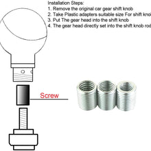 Abfer Round Ball Shift Knob Car Gear Stick Shifter Knobs Shifting Lever Glowing Red at Night for Most Automatic Manual Transmission Vehicles (Pink Orange)