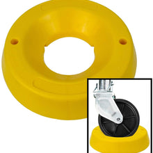 VaygWay Trailer Tongue Jack Wheel Dock – Heavy Duty Yellow Wheel Stopper – Dock Chock Yellow High Visibility – Yellow Travel Trailer Jack Caster