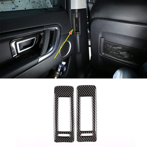 YIWANG Real Carbon Fiber Car B Pillar Air Conditioner Outlet Cover Trim 2pcs for Land Rover Discovery Sport 2015-2019 Auto Accessories