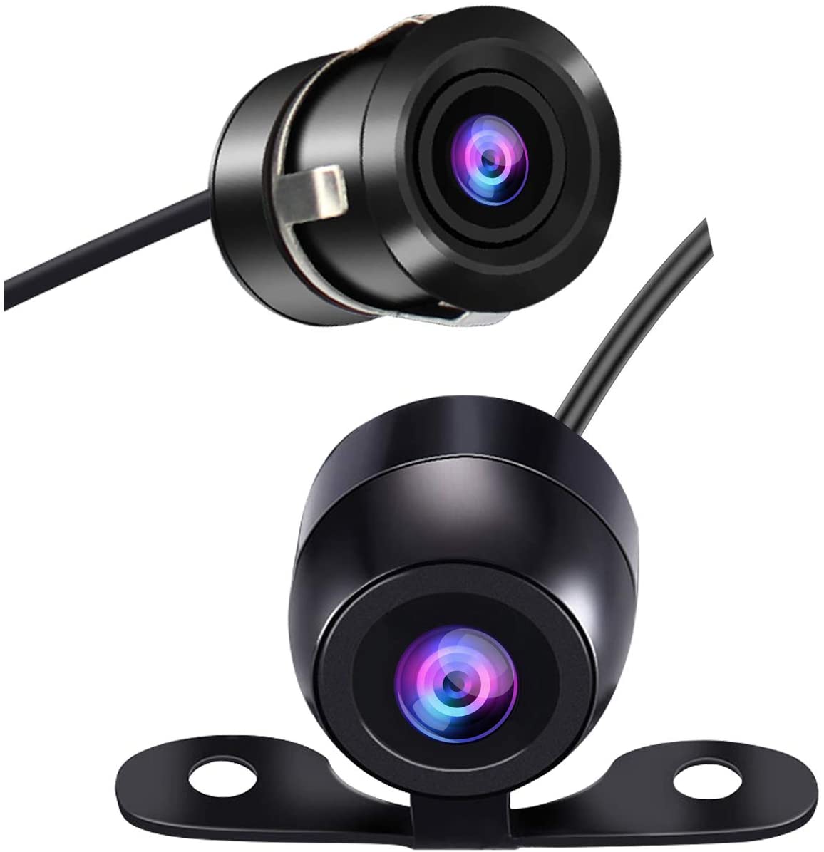 Backup Camera for Car Casoda Wide View Angle 2-in-1 Universal Car Front Side Rear View Camera,2 Installation Options Removable Guildlines,Mirror Non-Mirror Image,12V Only