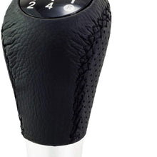Bashineng Shifter Knob 5 Speed Leather Gear Stick Shift Head for Most Manual Cars (Black & Red)