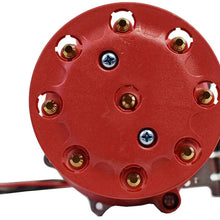 A-Team Performance Pro Billet Series Compatible with Chevy GMC Chevrolet SBC BBC V8 327 350 396 454 Ready to Run Distributor with Fixed Collar R2R Red Cap
