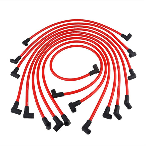 JDMON Compatible with High Performance Spark Plug Wire Set Universal for GM SBC BBC Chevy Small Block 307 327 350 383 Big Block 396 454 V8 10.5mm Red Line