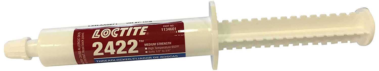 Loctite 1134601 Blue 2422 Thread Locker Paste, Tensile Strength 102 PSI, 650 Degrees F Maximum Temperature, 30 mL Syringe