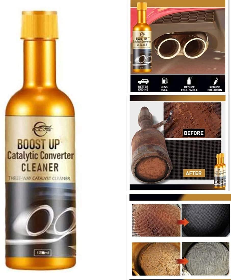 GODET 120ML Engine Catalytic Converter Cleaner Fuel System Cleaner Engine Booster Cleaner Engine & Oil Fluid Additives Engine Booster Cleaner, Protect Engine Reduce Fuel Consumption & Bad Smell (3pc)