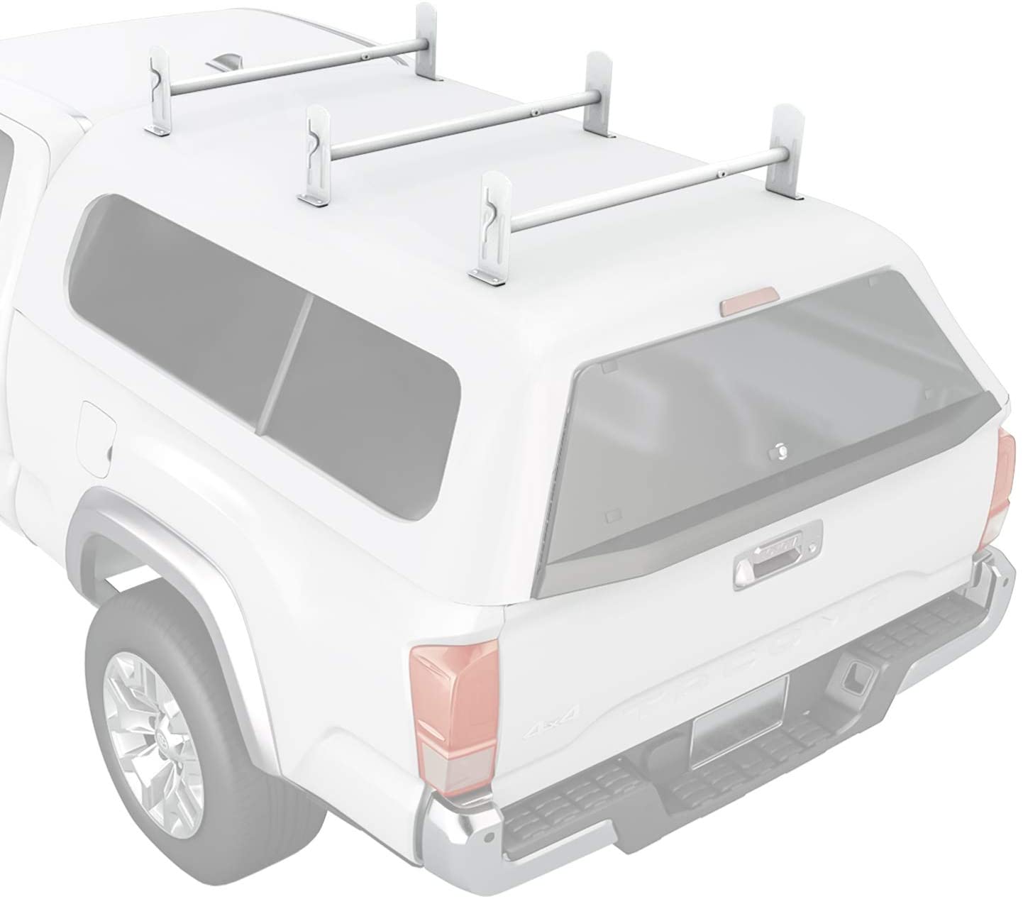 AA-Racks Model DX36 Universal Pickup Truck Cap & Topper 2 Bar Ladder Roof Van Rack System Adjustable Steel Cross Bars - Sandy Black