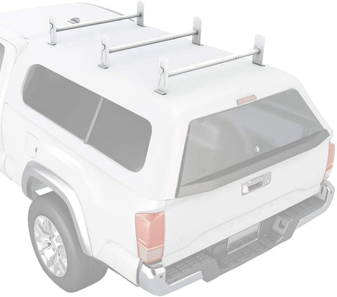 AA-Racks Model DX36 Universal Pickup Truck Cap & Topper 2 Bar Ladder Roof Van Rack System Adjustable Steel Cross Bars - Sandy Black