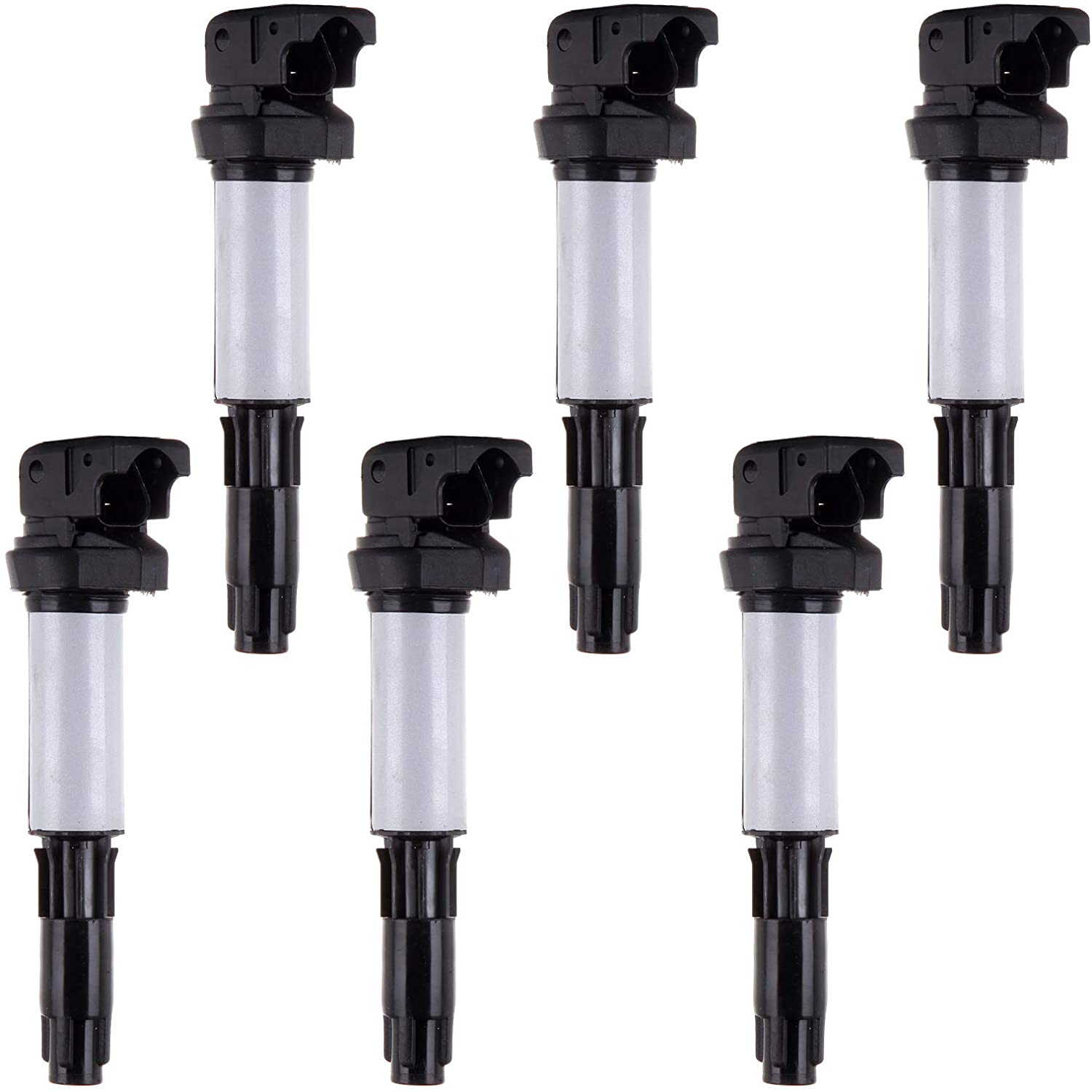 ROADFAR Set of 6 Ignition Coil Pack Fit for BM-W 330xi 530i 3.0L L6 for BM-W 650i 4.8L V8 UF522 C1404 UF522 UF44 UF515