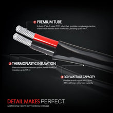 MICTUNING HD 14AWG 300w LED Light Bar Wiring Harness Fuse 40Amp Relay ON-OFF Waterproof Switch(1Lead)