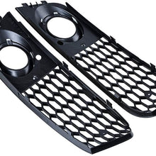 Astra Depots A Pair Mesh Style Plated Front Bumper Car Fog Light Cover Vent Grille Compatible with Audi A4 B8 2008-2012 2009 2010 2011