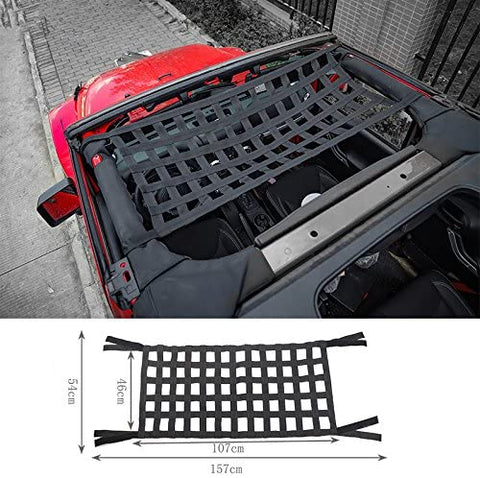Highitem Black Multifunctional Cloth Car Top Roof Hammock Car Bed Rest Storage Network Cover for Jeep Wrangler TJ JK JL 1997-2018