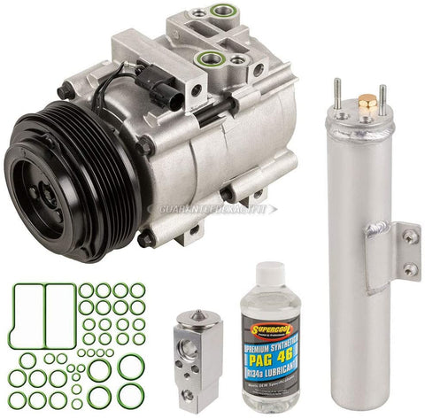 AC Compressor & A/C Kit For Kia Sedona 2002 2003 2004 2005 - Includes Drier Filter, Expansion Valve, PAG Oil & O-Rings - BuyAutoParts 60-80363RK New