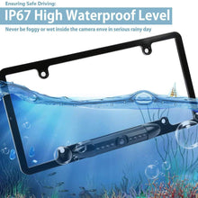 Peojek Car License Plate Camera with Night Vision,Car Backup Camera with 170° Viewing Angle Universal Car License Plate Mount Camera IP67 Waterproof High Sensitive LED Light