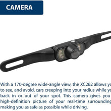 Blaupunkt XC262 Universal Color Waterproof Backup Camera Car Rear View Camera Wide 170 Degree Viewing Angle License Plate Mount with Infrared Night Vision LED
